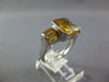LARGE 5.0CT AAA YELLOW TOPAZ 14K WHITE GOLD CUSHION & EMERALD CUT BEZEL FUN RING