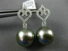 .42CT DIAMOND & AAA TAHITIAN PEARL 18K WHITE GOLD OPEN FILIGREE HANGING EARRINGS