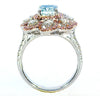 CERTIFIED LARGE 3.36CT MULTI COLOR DIAMOND 18K WHITE & ROSE GOLD ENGAGEMENT RING
