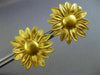 ANTIQUE 24K YELLOW GOLD 3D CLASSIC HANDCRAFTED FILIGREE FLOWER SUNBURST EARRINGS