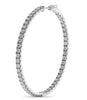 ESTATE 3.0CT DIAMOND 14KT WHITE GOLD 3D CLASSIC INSIDE OUT HOOP HANGING EARRINGS