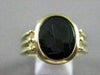 ESTATE AAA BLACK ONYX 14KT YELLOW GOLD 3D CARVED ROMAN SOLDIER MEN'S RING #20078