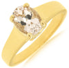 ESTATE 1.0CT AAA MORGANITE 14KT YELLOW GOLD 3D OVAL SOLITAIRE LOVE RING