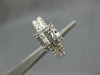 ESTATE .42CT DIAMOND 18KT WHITE GOLD ROUND & BAGUETTE CLASSIC CLUSTER FUN RING