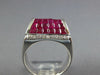 5.42CT DIAMOND & AAA RUBY 18KT WHITE GOLD 3D ROUND & PRINCESS PYRAMID MENS RING