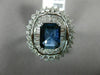 ESTATE LARGE 3.54CT DIAMOND EXTRA FACET SAPPHIRE 18KT WHITE GOLD ENGAGEMENT RING