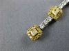 4.67CT WHITE & CANARY DIAMOND 18KT 2 TONE GOLD CUSHION & ROUND TENNIS BRACELET