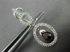 ESTATE 2.15CT DIAMOND & AAA GARNET 14KT WHITE GOLD OVAL HANGING DROP EARRINGS