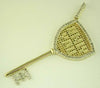 ESTATE .40CT DIAMOND 14KT YELLOW GOLD 3D KEY TO YOUR HEART FUN FLOATING PENDANT