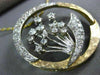 ANTIQUE LARGE 2.5CT OLD MINE CUT DIAMOND 14K TWO TONE GOLD FLOWER PENDANT #2490