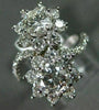 ESTATE LARGE 3.0CT DIAMOND 14KT WHITE GOLD DOUBLE FLOWER CRISS CROSS SWIRL RING