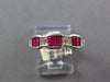 1.08CT DIAMOND & AAA RUBY 18K WHITE GOLD BAGUETTE BEZEL CLASSIC ANNIVERSARY RING