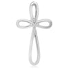ESTATE .29CT DIAMOND 14KT WHITE GOLD 3D DOUBLE INFINITY CROSS FLOATING PENDANT