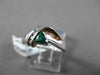 ESTATE .43CTW DIAMOND & AAA EMERALD 14KT WHITE GOLD TRILLION FUN FRINDSHIP RING