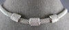 .75CT DIAMOND 14KT WHITE GOLD 3D SQUARE BY THE YARD MESH ITALIAN FUN NECKLACE