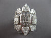 ESTATE EXTRA LARGE 2.12CT DIAMOND 18KT WHITE GOLD MULTI SHAPE SQUARE FLORAL RING