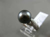 ESTATE .28CT DIAMOND 14KT WHITE GOLD 3D AAA TAHITIAN PEARL CRISS CROSS LOVE RING