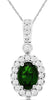 1.20CT DIAMOND & AAA RUSSALITE 14KT WHITE GOLD 3D OVAL & ROUND FLOATING PENDANT
