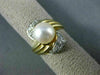 ANTIQUE DIAMOND 9MM SOUTH PEARL 14KT YELLOW GOLD COCKTAIL RING #17189