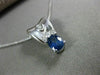 ESTATE .78CT DIAMOND & AAA OVAL SAPPHIRE 14K WHITE GOLD FLOATING PENDANT #11446