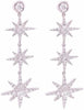 LARGE 2.25CT DIAMOND 18KT WHITE GOLD MULTI SNOWFLAKE STARBURST HANGING EARRINGS