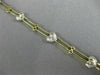 ANTIQUE LONG .25CT DIAMOND 14KT WHITE & YELLOW GOLD BEZEL HEART BRACELET #19183