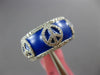 WIDE 1.40CT DIAMOND & BLUE ENAMEL 18KT WHITE GOLD MULTI PEACE SIGN ETERNITY RING