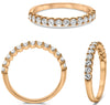 ESTATE .50CT DIAMOND 14KT ROSE GOLD ROUND CLASSIC SEMI ETERNITY ANNIVERSARY RING