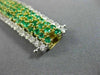 ESTATE LARGE 8.08CT DIAMOND & AAA EMERALD 18KT TWO TONE GOLD 3D TENNIS BRACELET
