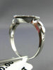 ANTIQUE LARGE .16CT DIAMOND 14KT WHITE GOLD OPEN HEART LOVE COCKTAIL RING #17582