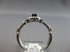 ESTATE .83CT DIAMOND & AAA SAPPHIRE 14K WHITE GOLD EMERALD CUT & ROUND LOVE RING