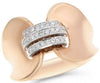 ESTATE .20CT DIAMOND 18KT WHITE AND ROSE GOLD 3D LOVE KNOT FUN RING