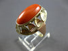 ANTIQUE LARGE AAA CORAL 14KT YELLOW & ROSE GOLD HANDCRAFTED FLORAL RING #28031