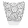 LARGE 2.80CT DIAMOND 18KT WHITE GOLD 3D MULTI FLOWER HEXAGON ANNIVERSARY RING