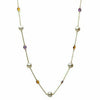 ESTATE 9.25CT AAA MULTI GEM & PEARL 14KT YELLOW GOLD BY THE YARD OVAL NECKLACE