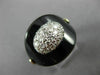 ANTIQUE WIDE .40CT DIAMOND & AAA ONYX 14K TWO TONE GOLD CLASSIC OVAL RING #26358
