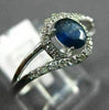ESTATE .64CT DIAMOND & AAA SAPPHIRE 14K WHITE GOLD 3D CLASSIC LOVE KNOT FUN RING