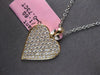 ESTATE LARGE .73CT DIAMOND 14KT YELLOW GOLD CLASSIC PAVE HEART FLOATING PENDANT