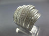 EXTRA LARGE 2.66CT DIAMOND 18KT WHITE GOLD 3D MULTI ROW SWIRL FUN COCKTAIL RING