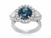GIA CERTIFIED 6.82CT DIAMOND & AAA SAPPHIRE PLATINUM 3D FILIGREE ENGAGEMENT RING