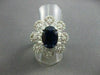 ESTATE LARGE 5.53CTW DIAMOND & AAA SAPPHIRE 14KT WHITE GOLD FLORAL RING AMAZING!