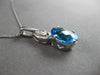 ESTATE LARGE 3.3CT DIAMOND & AAA BLUE TOPAZ 14KT WHITE GOLD OVAL & ROUND PENDANT