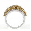 2.92CT MULTI COLOR DIAMOND 18KT 2 TONE GOLD GRADUATING WEDDING ANNIVERSARY RING