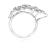 ESTATE EXTRA LARGE .60CT DIAMOND 18K WHITE GOLD FILIGREE MULTI CIRCULAR FUN RING