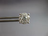 ESTATE LARGE .80CT DIAMOND 14KT WHITE GOLD 3D CLUSTER INVISIBLE STUD EARRINGS