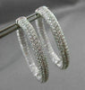 ESTATE MASSIVE 13.13CT DIAMOND 18KT WHITE GOLD OVAL DOUBLE SIDED HOOP EARRINGS