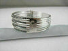 ANTIQUE WIDE 5.9CT DIAMOND 18KT W GOLD MULTI ROW BANGLE