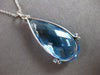 LARGE 15.54CT DIAMOND & AAA BLUE TOPAZ 14KT WHITE GOLD FUN LOVE FLOATING PENDANT