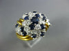 ESTATE LARGE 2.0CT DIAMOND & AAA SAPPHIRE 18KT 2 TONE GOLD 3D FLOWER FUN RING