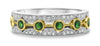 .42CT DIAMOND & TSAVORITE 14K WHITE GOLD FILIGREE SEMI ETERNITY ANNIVERSARY RING